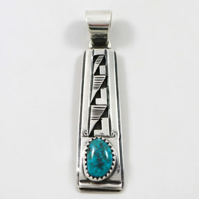 Necklaces and pendants with lock and key designs for a symbolic gesture-Kingman Turquoise Pendant