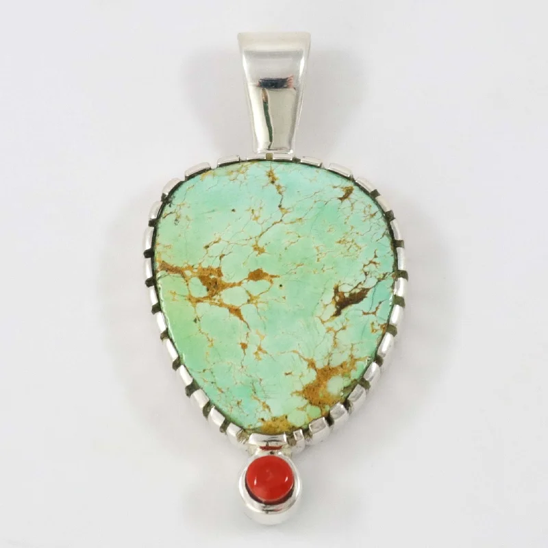 Necklaces and pendants with crescent moon designs for a celestial and mystical feel-Turquoise and Coral Pendant