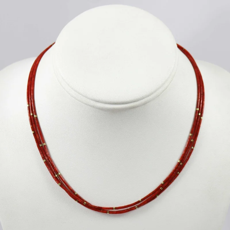 Unique necklaces and pendants with engraved messages for a sentimental gift-Coral Heishi Necklace