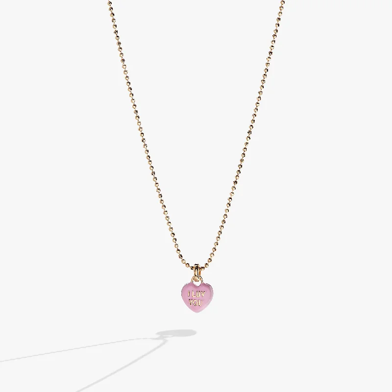 Best necklaces and pendants with heart-shaped lockets for a sentimental keepsake-Sweethearts® “I Luv You” Charm Necklace