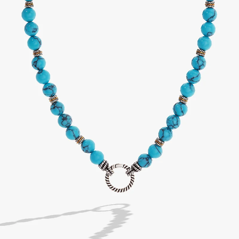 Best necklaces and pendants with oval pendants for a classic, elegant shape-Untamed Turquoise Beaded Necklace