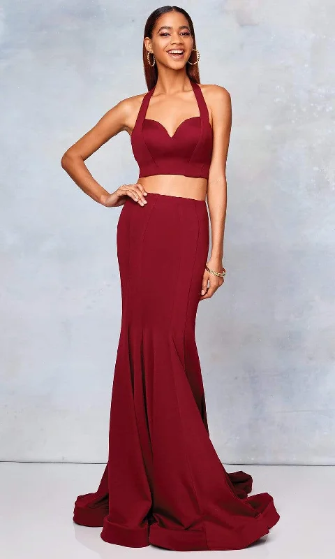 Plus size dresses featuring velvet textures feel plush -Clarisse - 3773 Two-Piece Sweetheart Bodice Mermaid Gown