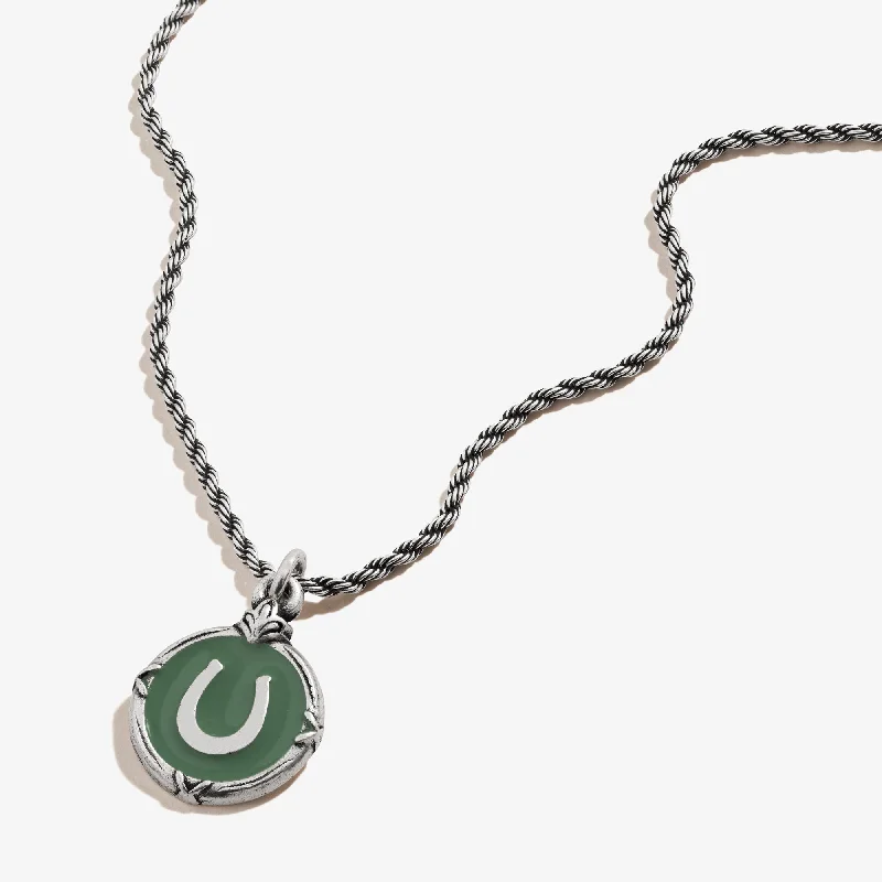 Unique necklaces and pendants with artistic shapes for a creative, one-of-a-kind design-Token of Luck Horseshoe Charm Necklace