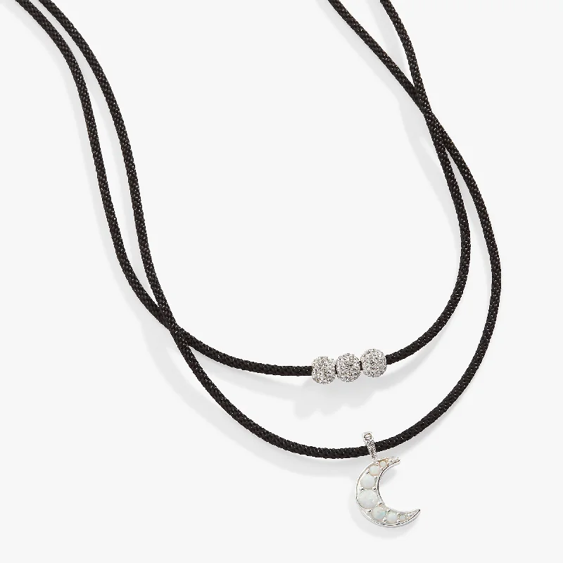 Stunning necklaces and pendants with birthstone pendants for a personal touch-Moon + Crystal Adjustable Choker Necklace