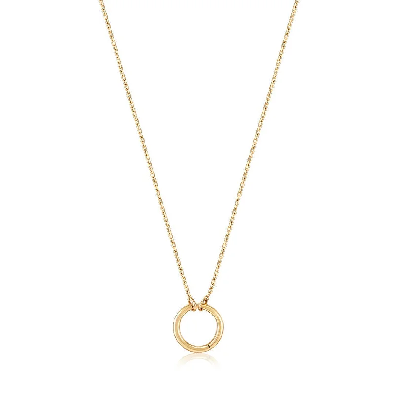 Unique necklaces and pendants with gemstones for a colorful and vibrant statement-14K Yellow Gold Charm Connector Cable Chain Necklace