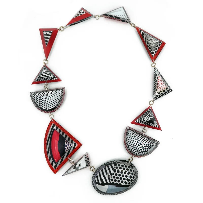 Stunning necklaces and pendants with chakra stones for healing and balance-Pop Art Geometric Statement Necklace