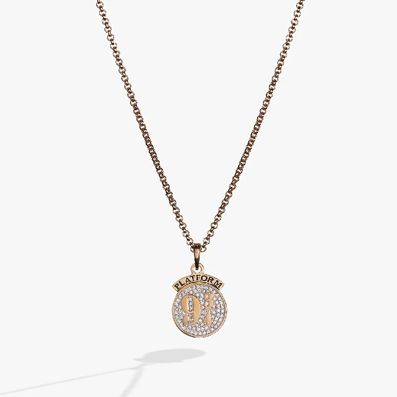 Necklaces and pendants with matching rings for a coordinated set of jewelry-Harry Potter™ Platform 9 ¾ Necklace