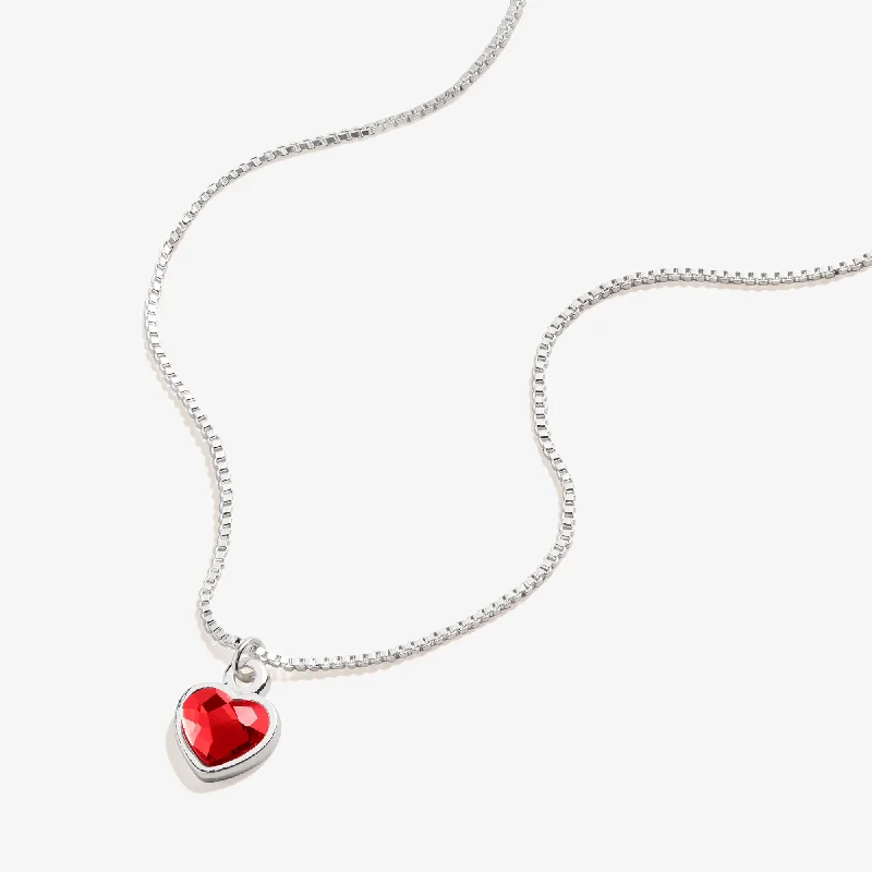 Stunning necklaces and pendants with birthstone pendants for a personal touch-Ruby Heart Necklace, July Birthstone