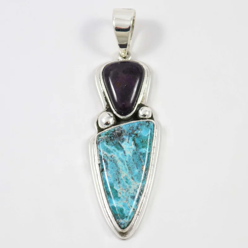 Necklaces and pendants with celestial starburst designs for a radiant look-Turquoise and Sugilite Pendant