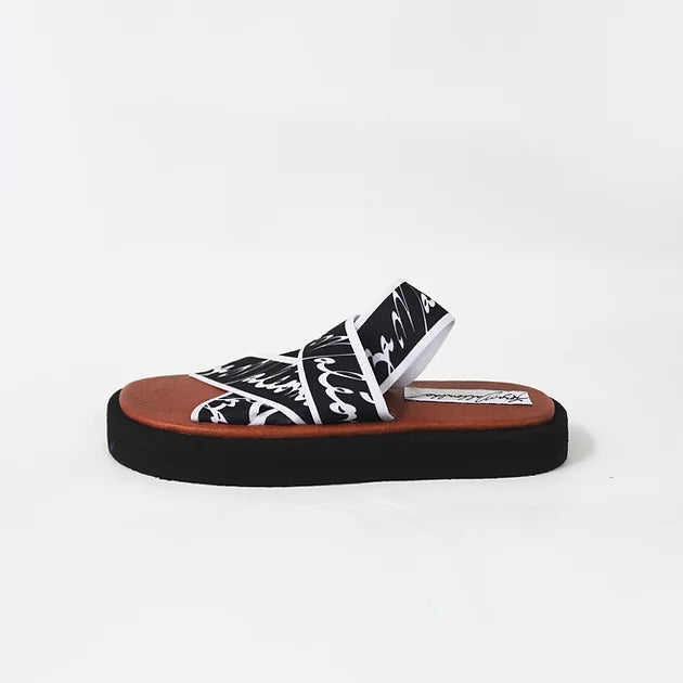 Fashionable sandals for men with velcro closure and sporty design for casual outings-Loza Maleombho KING K 1-inch platform elastane sandals with back strap