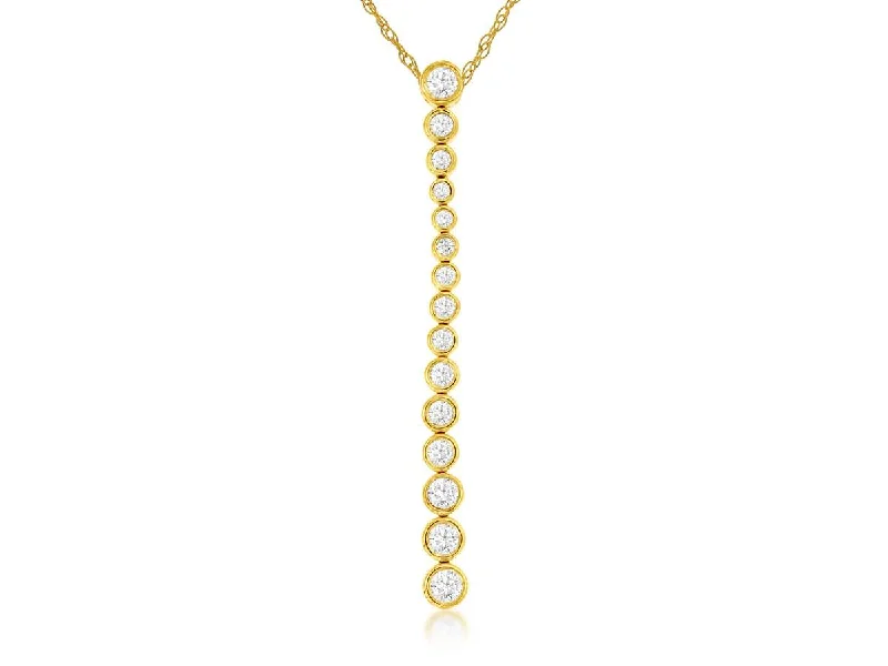 Unique necklaces and pendants with gemstones for a colorful and vibrant statement-14K DIAMOND STICK NECKLACE