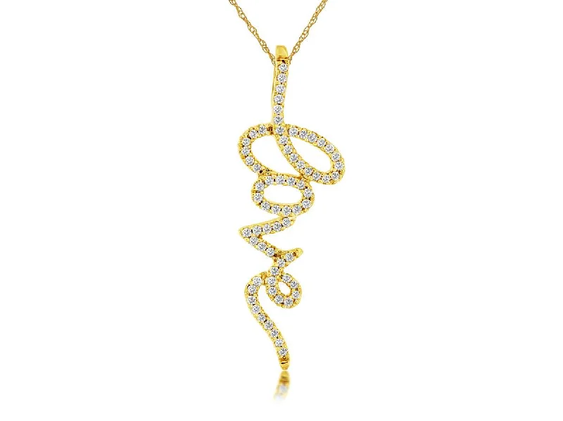 Best necklaces and pendants with crystal accents for a sparkling and elegant style-14K DIAMOND LOVE PENDANT ON CHAIN