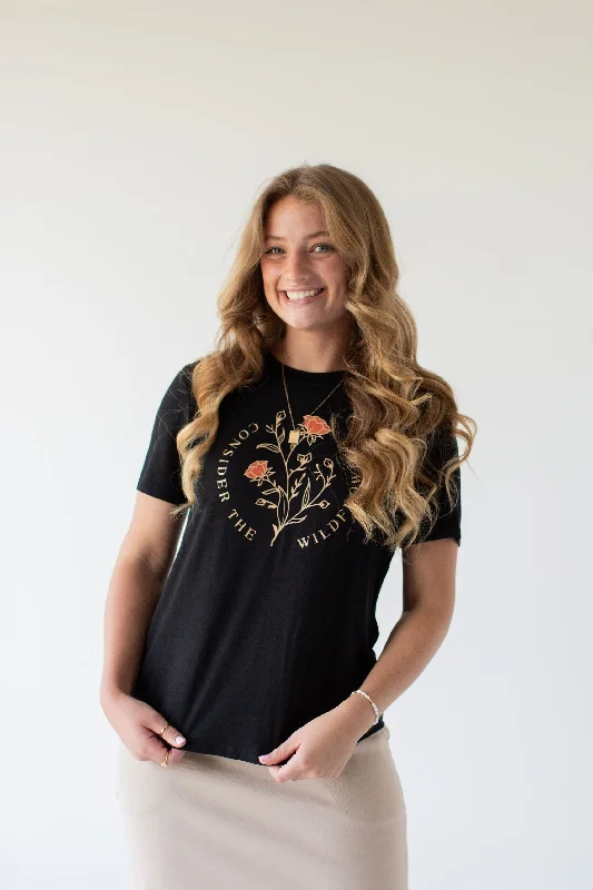 Plus size dresses for trendy vibes stay current -'Consider the Wildflowers' Bamboo Blend Graphic Tee