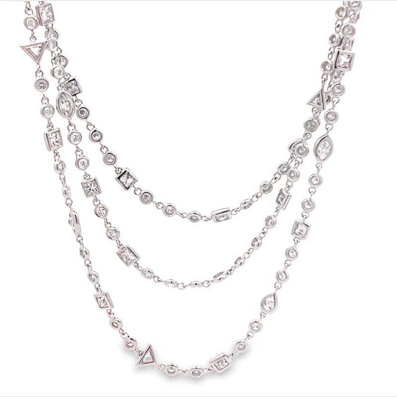 Beautiful necklaces and pendants with diamond halo settings for extra brilliance-Fancy Long Necklace