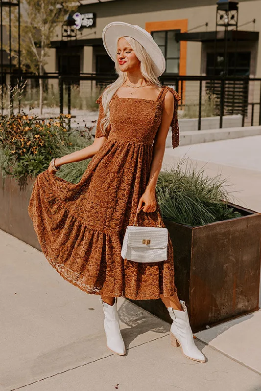 Plus size dresses with unique patterns catch eyes -Fall Festival Lace Midi