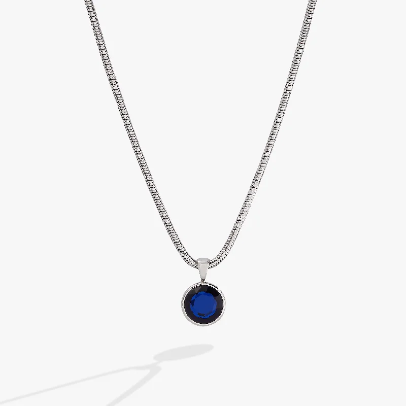 Unique necklaces and pendants with tree of life motifs for nature-inspired elegance-Sapphire Crystal Necklace