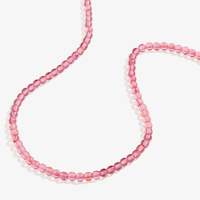 Best necklaces and pendants with oval pendants for a classic, elegant shape-Pink Coral Beaded Necklace, Adjustable