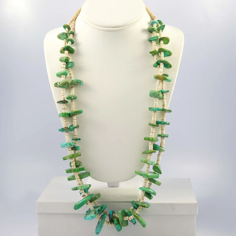 Best necklaces and pendants with emerald gemstones for a rich, sophisticated design-1940s Turquoise Tab Necklace