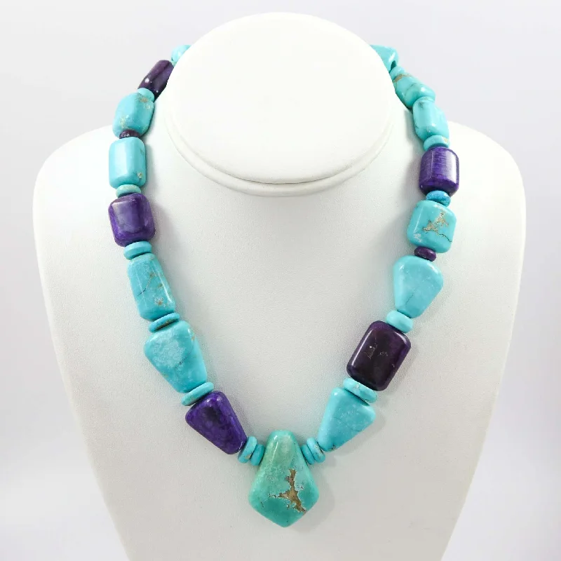 Best necklaces and pendants with minimalist pendants for a sleek, understated look-Sugilite and Turquoise Necklace