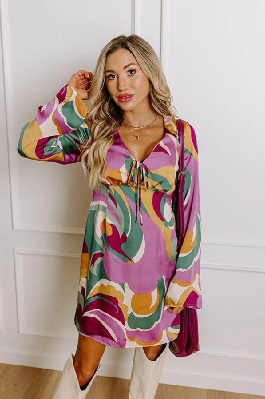 Plus size dresses with breathable fabrics stay cool -Groovy Mindset Satin Mini Dress