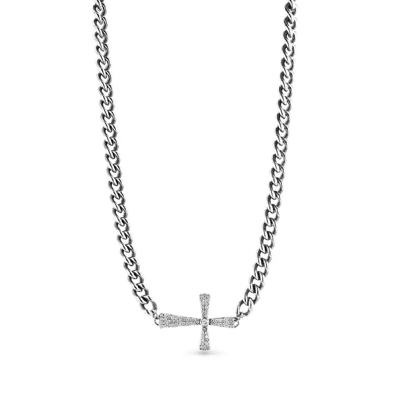 Best necklaces and pendants with matching earrings for a coordinated, elegant look-Bezeled Diamond Cross Necklace