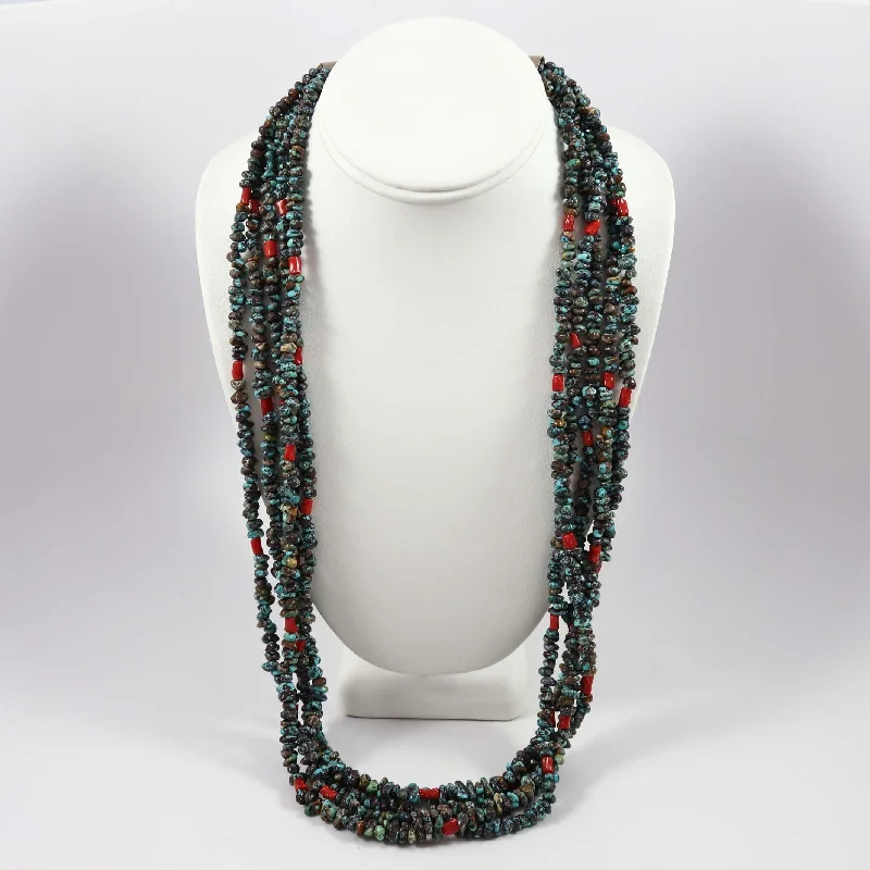 Necklaces and pendants with pearls for a classic and sophisticated touch-Turquoise and Coral Necklace