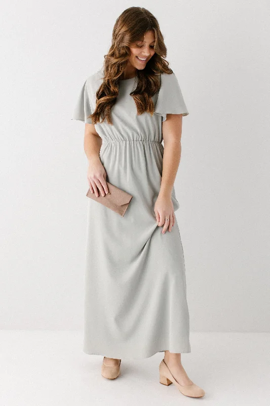 Plus size dresses with shiny threads reflect light -'Naomi' Chiffon Maxi Dress