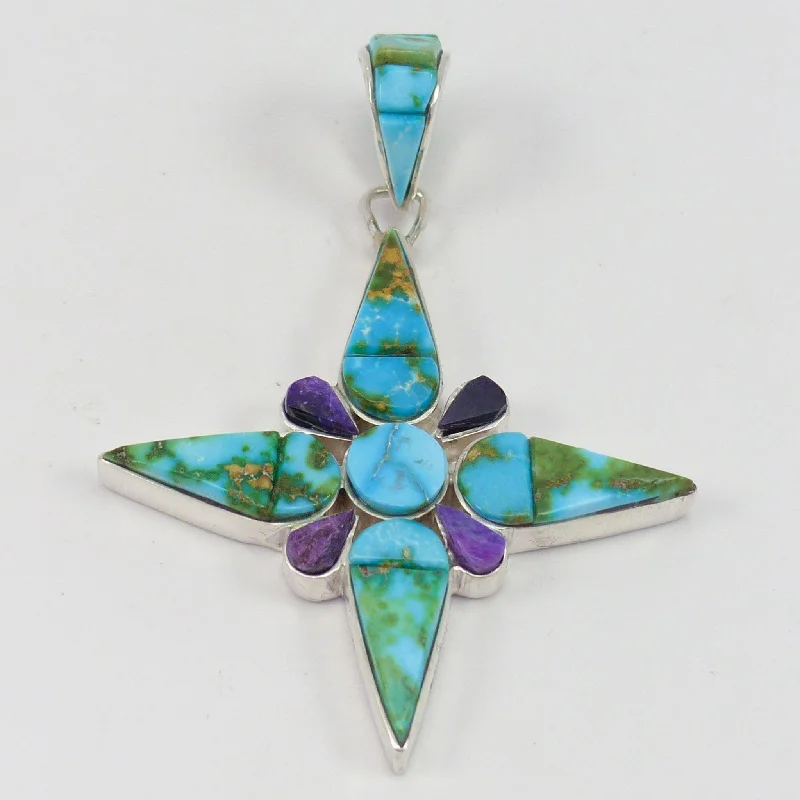 Stunning necklaces and pendants with aquamarine stones for a serene effect-Turquoise and Sugilite Pendant