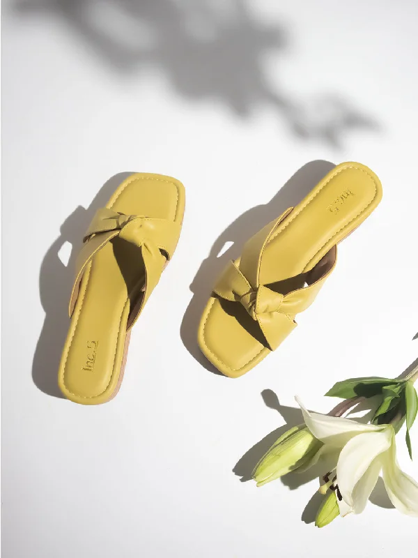 Casual sandals for women with flat soles and comfortable fit for everyday wear-Women Yellow Platform Sandals