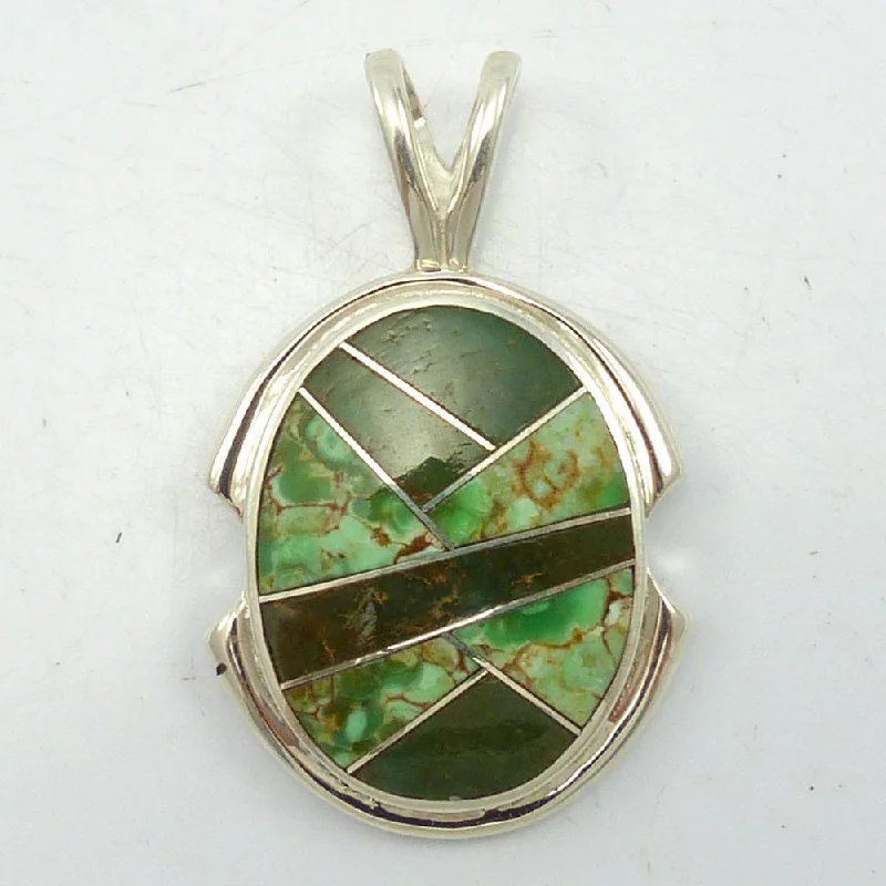 Beautiful necklaces and pendants with natural stones for an earthy, organic vibe-Variscite Inlay Pendant