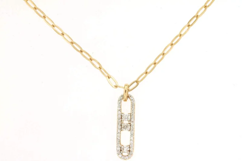 Best necklaces and pendants with layered designs for a chic, stacked look-14K PAPERCLIP DIAMOND NECKLACE