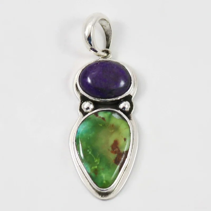 Best necklaces and pendants with zodiac signs for a celestial, astrology-inspired vibe-Sugilite and Turquoise Pendant