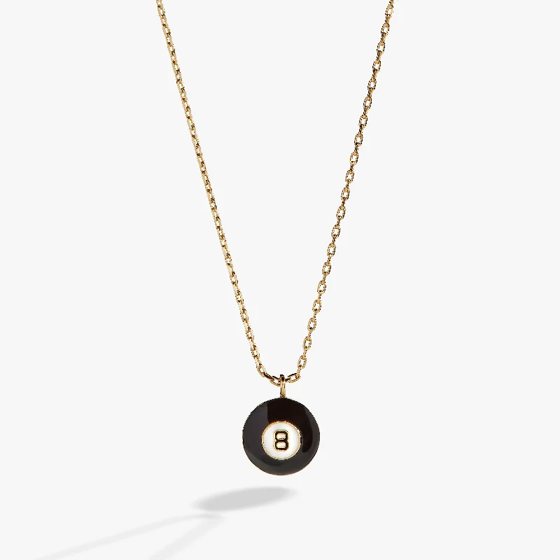 Necklaces and pendants with abstract shapes for a modern, creative appearance-Nostalgia Eight Ball Necklace