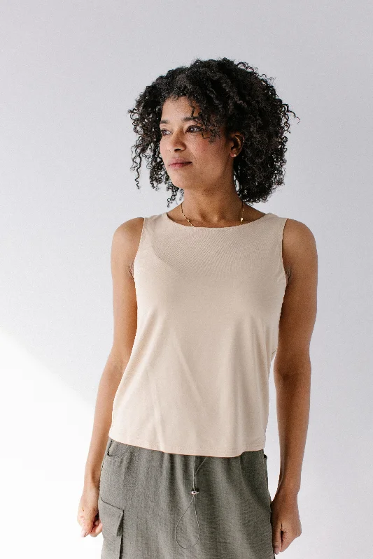 Plus size dresses with soft cotton feel comfy -Reversible Full Length Layering Tank