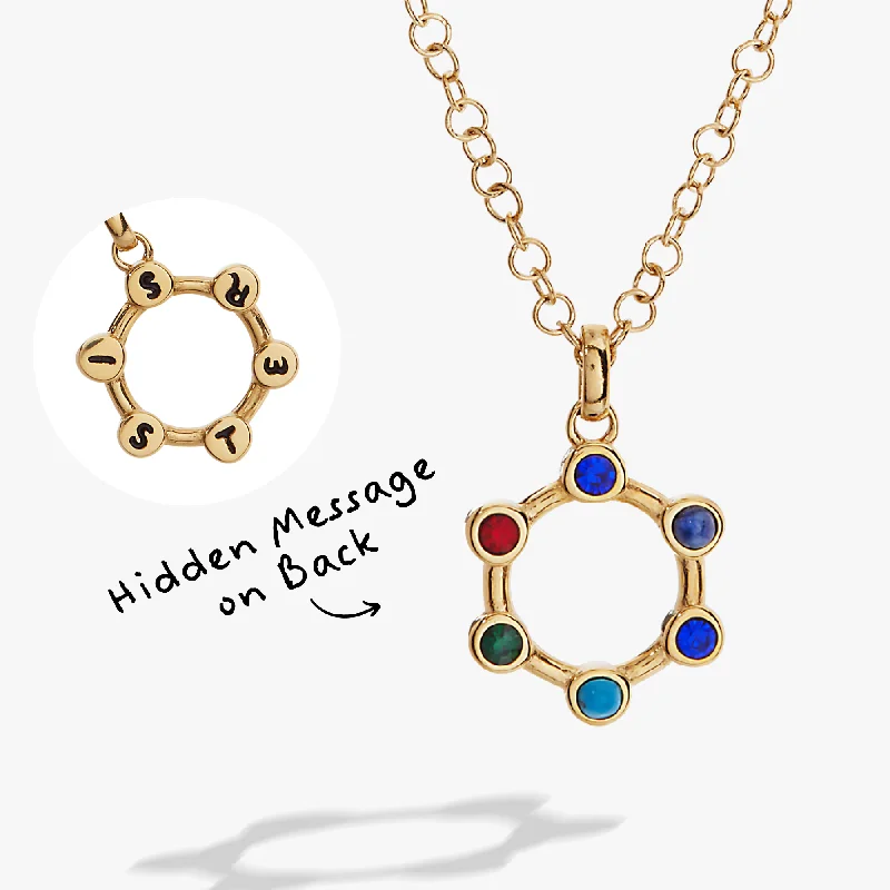 Simple necklaces and pendants with bar pendants for a sleek modern design-Hidden Message 'Sister' Crystal Necklace