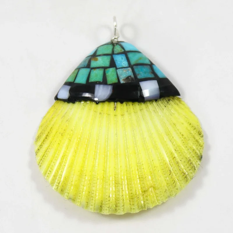 Best necklaces and pendants with gemstone clusters for a bold and colorful effect-Inlaid Shell Pendant