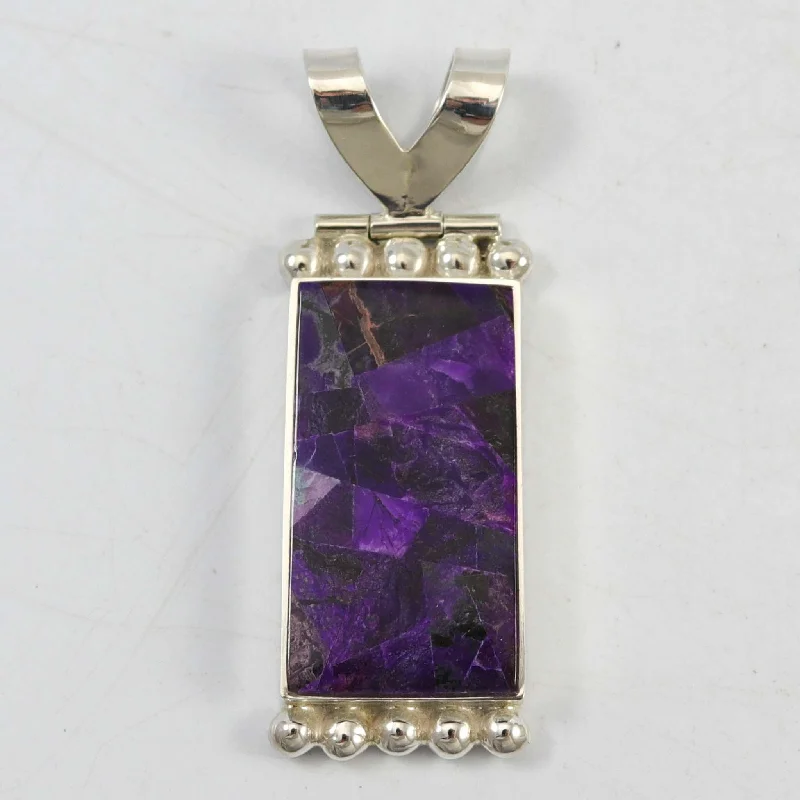 Necklaces and pendants with custom engravings for a personal, meaningful gift-Sugilite Inlay Pendant