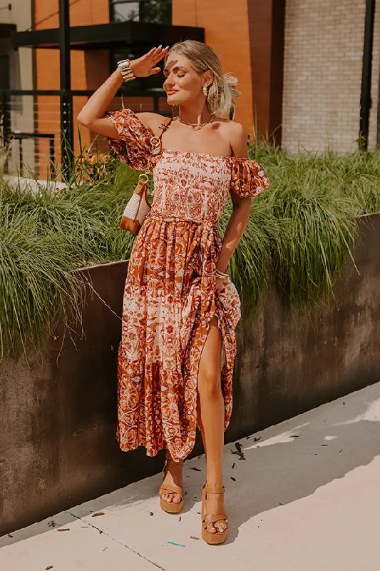 Plus size dresses in soft fabrics feel cozy -Chasing Sunsets Smocked Floral Midi