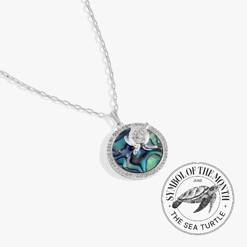 Best necklaces and pendants with vintage lockets for a nostalgic, sentimental look-Sea Turtle and Abalone Adjustable Necklace