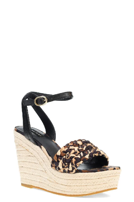 Beach sandals for women with slip-on design and vibrant color options-Rae Luxe Leopard Hinami Braided Wedge Sandals