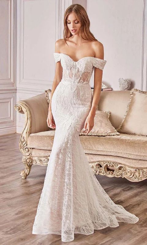 Plus size dresses for travel pack light always -Andrea and Leo - A0666W Lace Corset Off Shoulder Bridal Dress