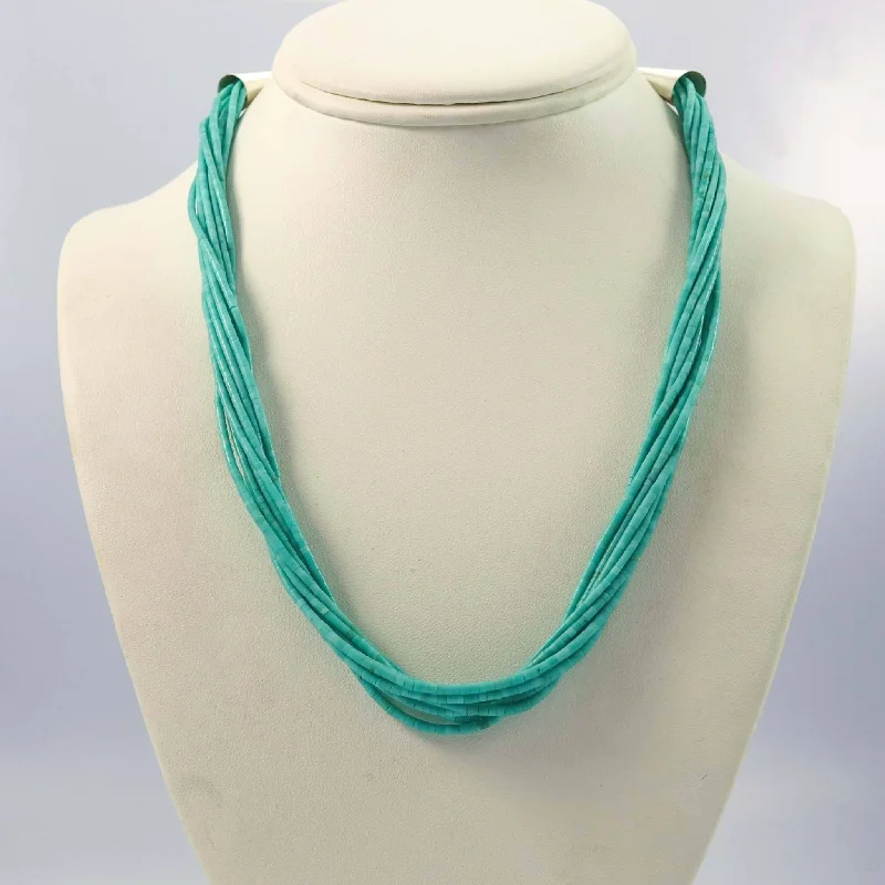 Best necklaces and pendants with intricate filigree for vintage-inspired elegance-Turquoise Heishi Necklace