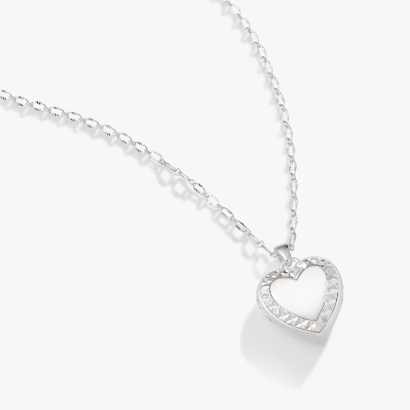 Elegant necklaces and pendants with infinity symbols for timeless designs-Textured Heart Locket Necklace