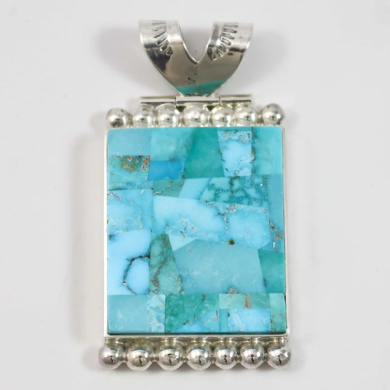 Best necklaces and pendants with butterfly wings for a delicate, graceful style-Turquoise Inlay Pendant