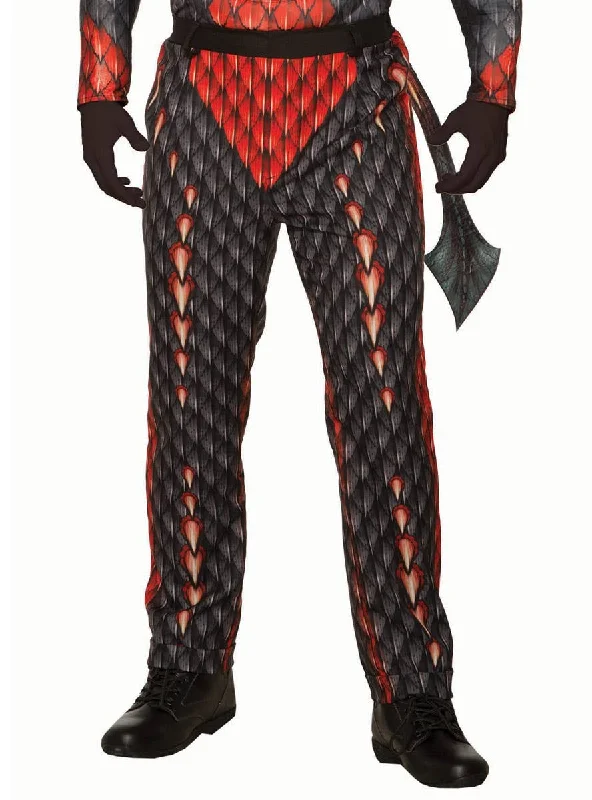 Adjustable waist pants for custom fit ease -Demon Scale Print Mens Halloween Costume Pants