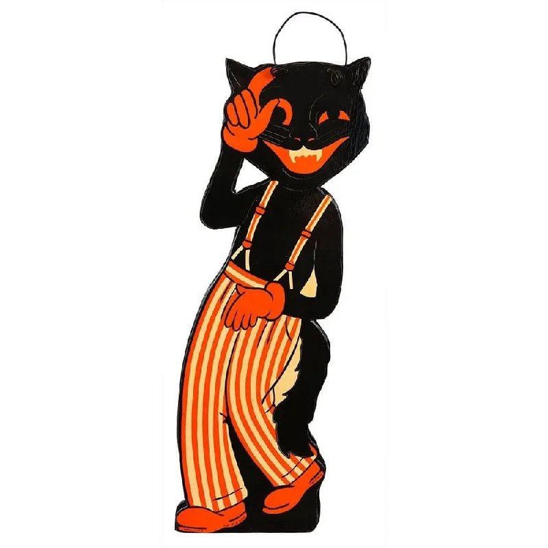 Luxury silk pants for glamorous evening wear -Mr. Cat in Striped Pants Hanger