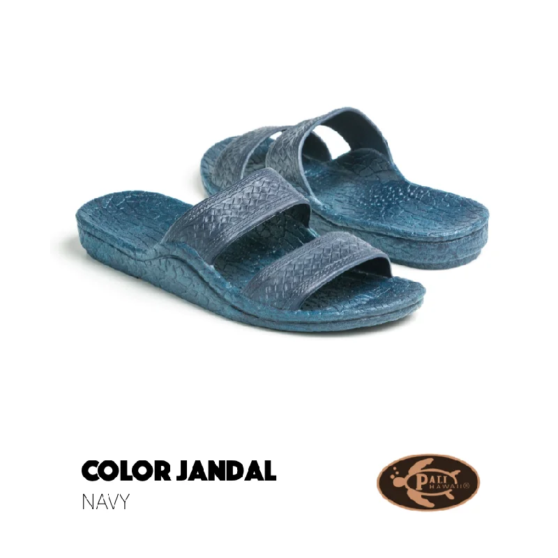 Comfortable sandals for men with cushioned footbed and water-friendly design-Pali Hawaii Classic Jandal Navy Two Straps Unisex  Adult Sandals