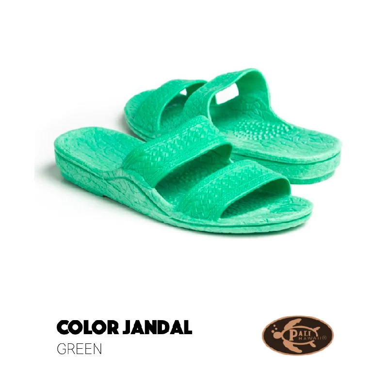 Beach sandals for men with breathable design and adjustable straps for comfort-Pali Hawaii Classic Jandal Green Two Straps Adult Sandals