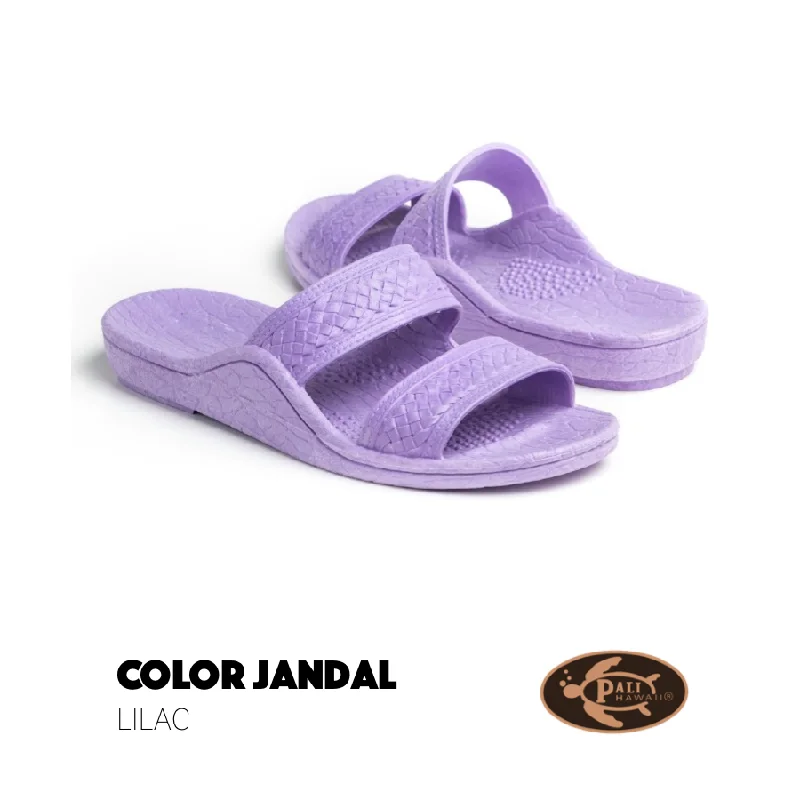 Bohemian sandals for women with fringe details and natural material accents-Pali Hawaii Classic Jandal Lilac Two Straps Adult Sandals