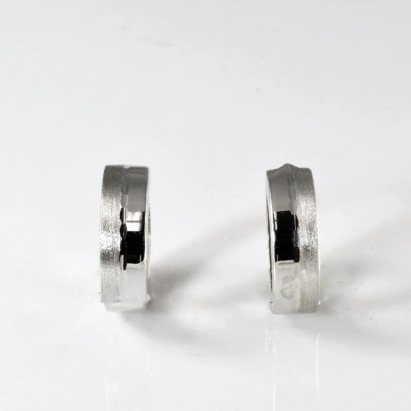 Hoop earrings with spiral designs for a dynamic and fluid look-10k White Gold Huggie Earrings |